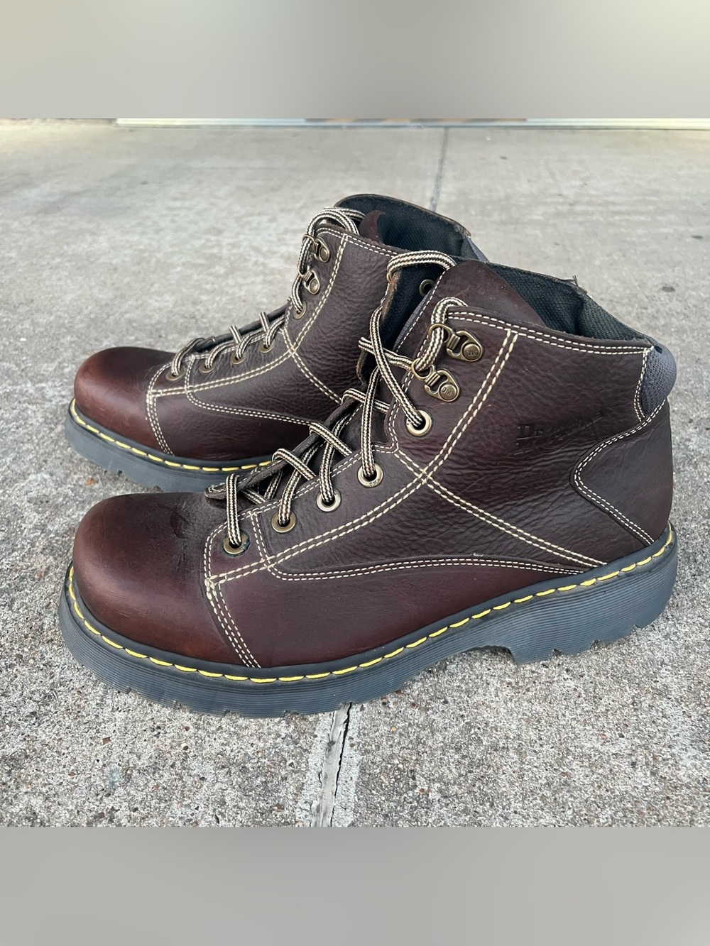 Vintage Dr. Martens 8A07 Brown Leather Hiking Boots Men’s size 13 AirWair Lug